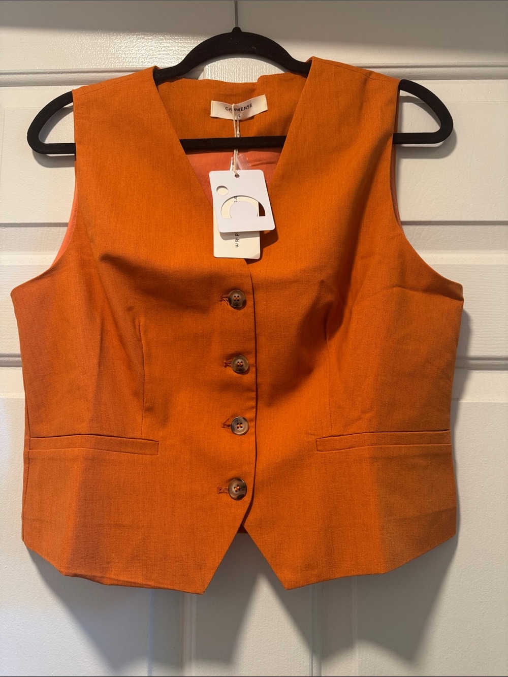 Commense Orange Sleeveless Waistcoat Vest
